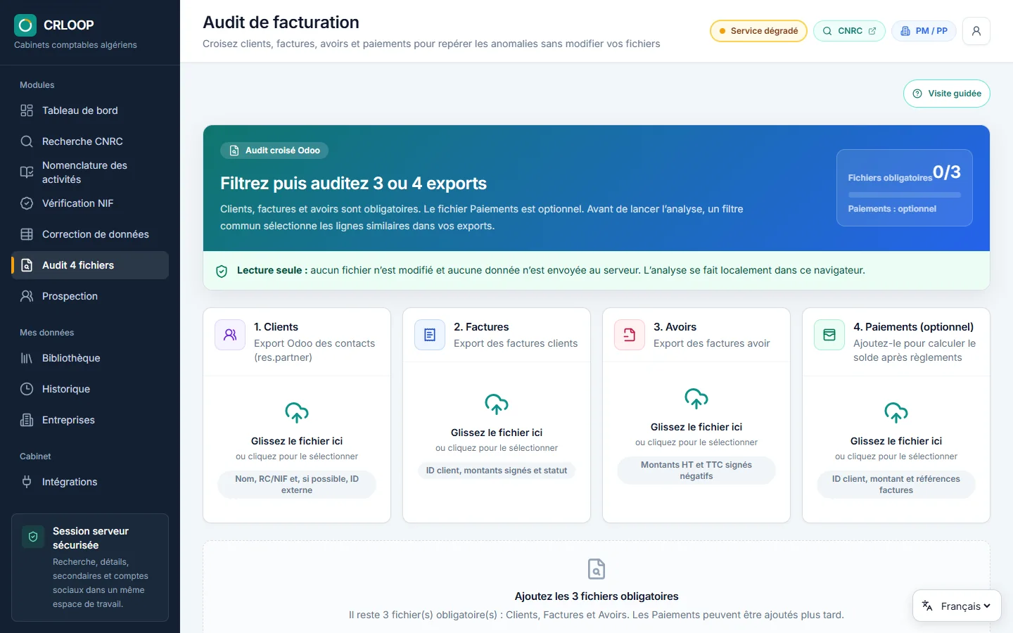 Chargez les fichiers