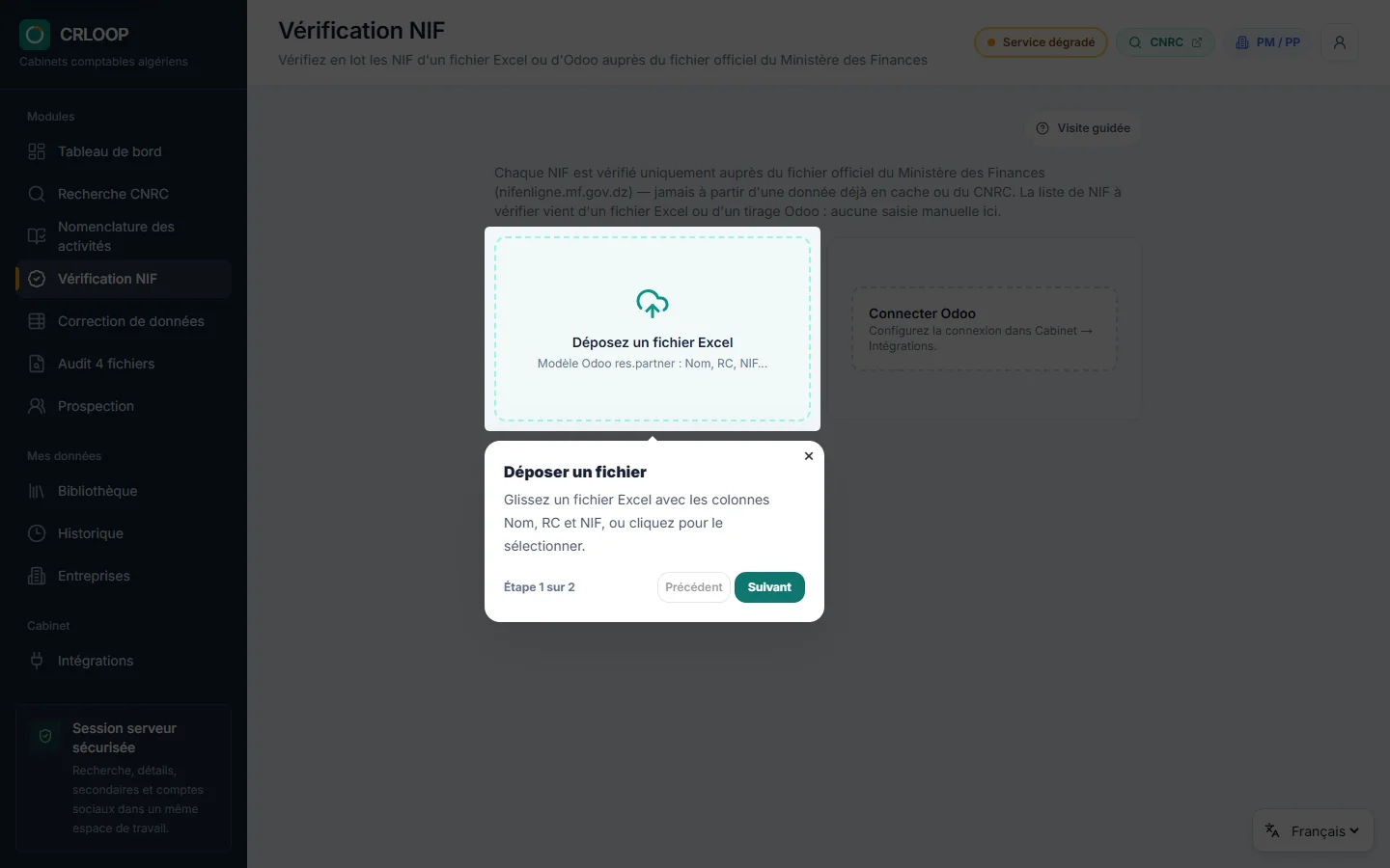 Déposez votre fichier